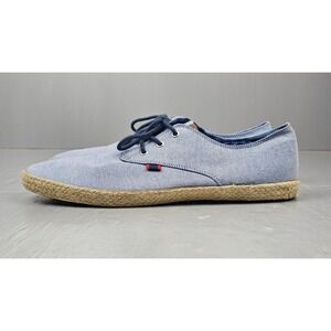 Ben‎ Sherman Canvas Shoes Mens 12 Blue Oxfords Lace Up Casual Preppy
